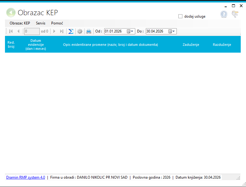 KEP obrazac