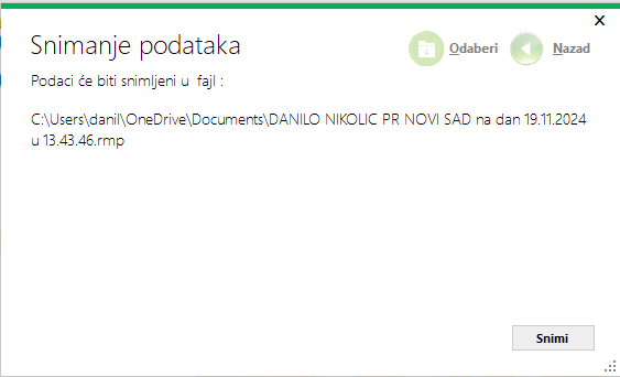Snimanje podataka