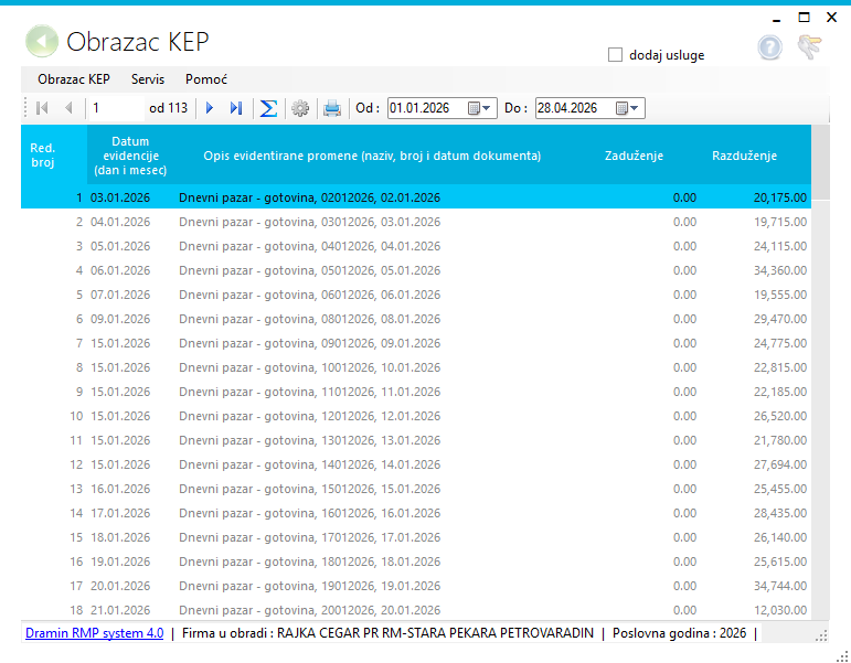 KEP obrazac